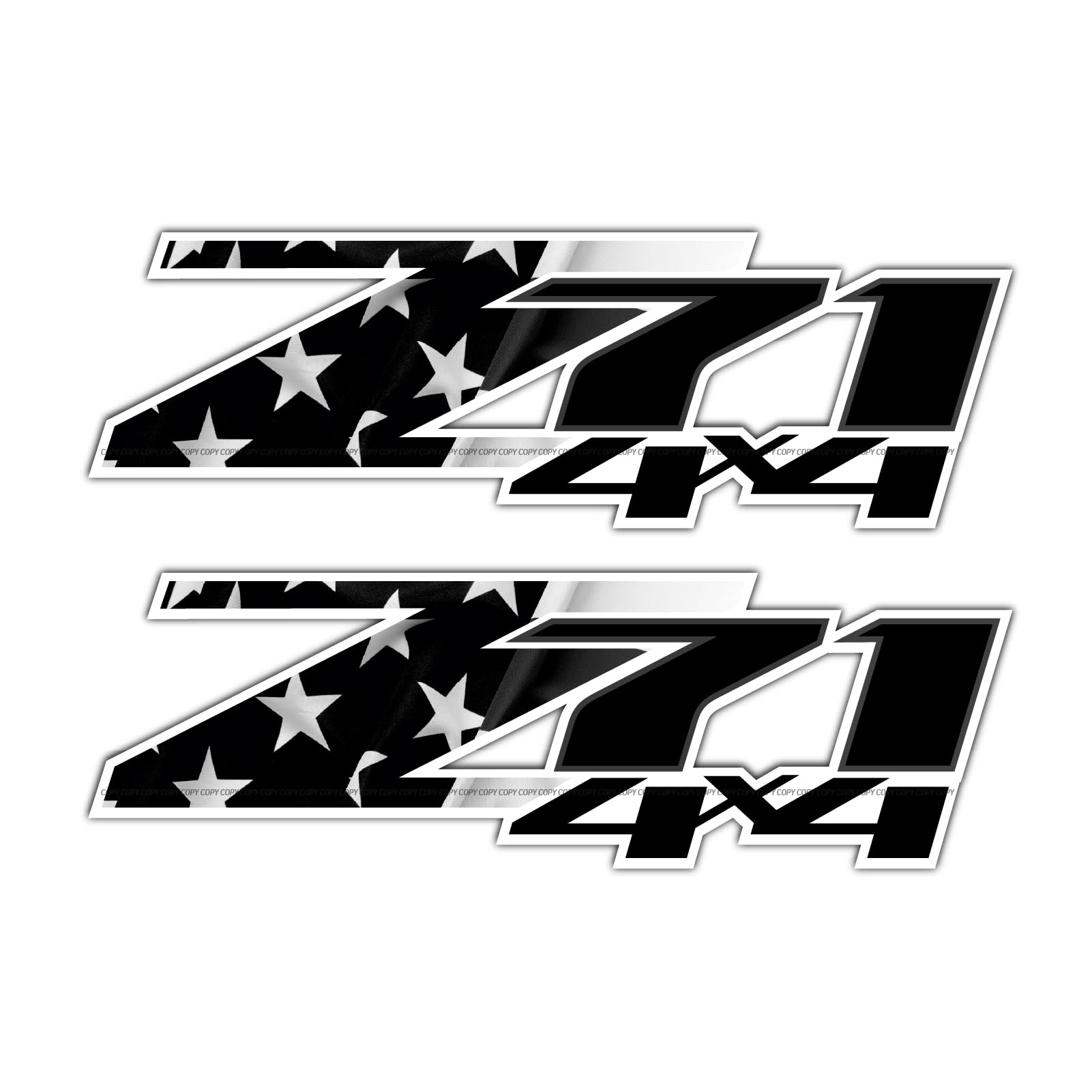 Amazon.com - Z71 4x4 USA Flag Black- 1500 2500 HD Stickers OEM