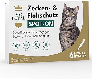 MC-Royal Spot On Tick Protection for Cats [6 Months Effective Protection Against Ticks] Tick Repellent for Cats - Tick Protection Cat - Spot On for Cats product image