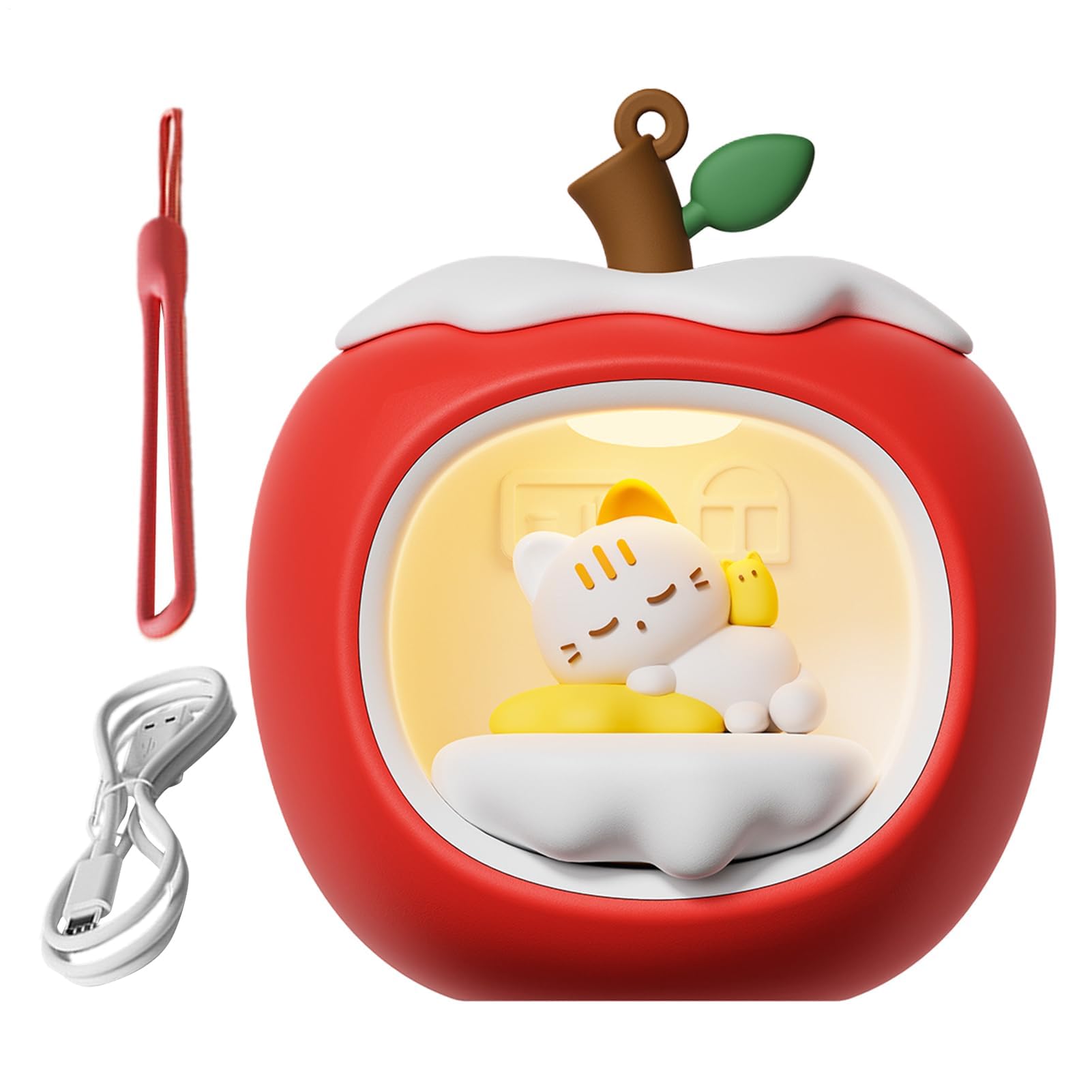 Lampada da scrivania 3D a forma di casa della frutta, luce notturna a LED ricaricabile, ornamento natalizio per asilo, parete, dormitorio, comodino, con cordino incluso