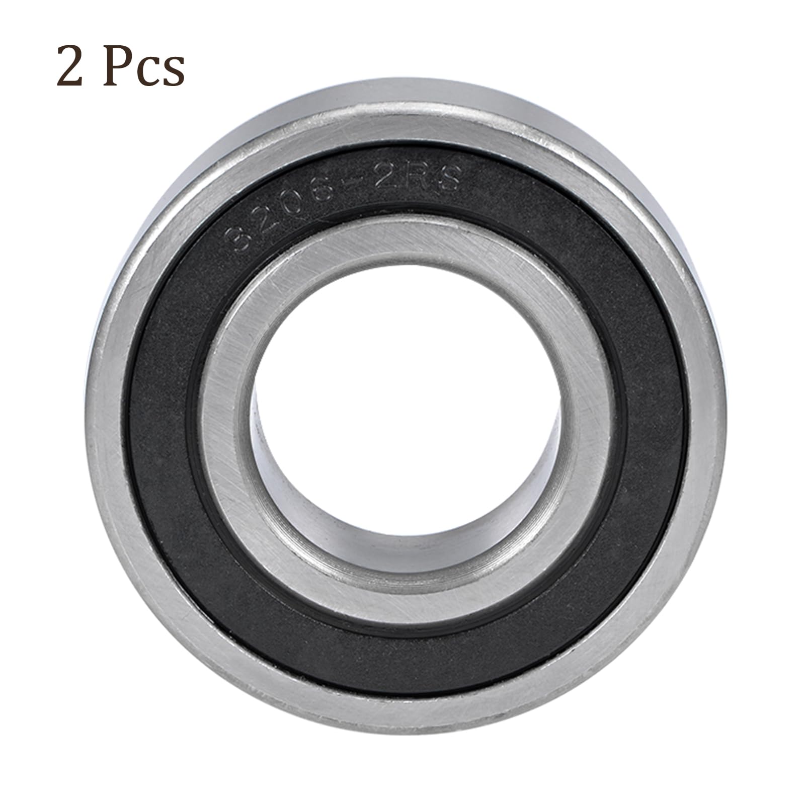 2 Stück 3206-2RS Schrägkugellager - [30mm Bohrung x 62mm Außendurchmesser x 24mm Breite] Abgedichtete Lager für Pumpen, Kompressoren, Getriebe