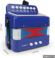 Vista 3 de Acordeón para niños, control de 10 teclas, mini juguete de acordeón, regalos fáciles de tocar para niños y principiantes, instrumento musical ligero