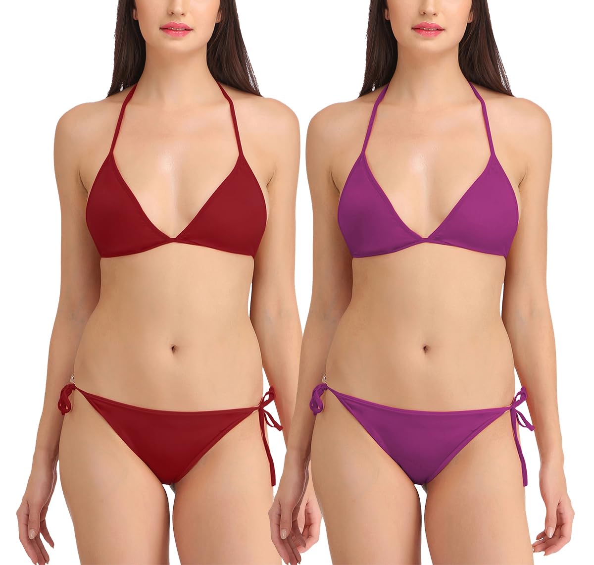 fims - fashion is my style Women Satin Lycra Bikini Set Non-Padded Lingerie Set Pack of 2 Multicolor-picture-49