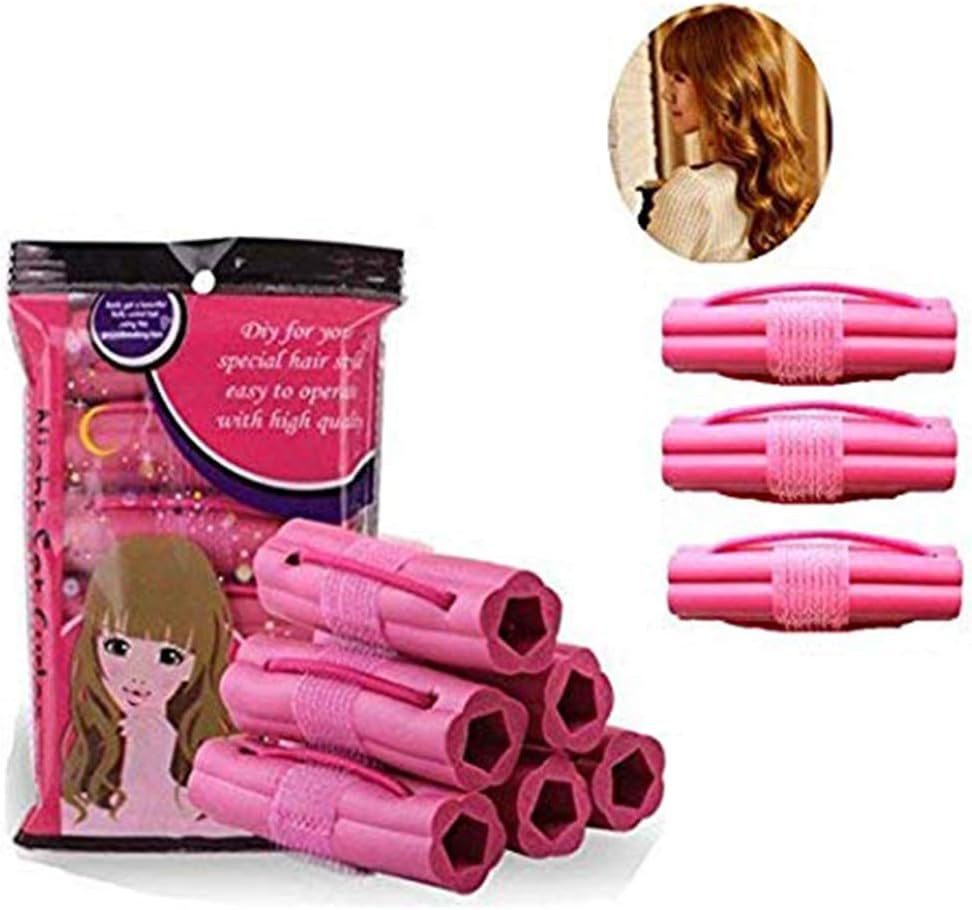 YiKiMira 12 Pack Hair Curler Silicon Sleep Hair Rollers Fashionable Foam Sponge Hair Curlers Clip Easy Application Heat-free Nighttime Hair Styling Tools For Lazy People Short or Long Hair (12 pcs)