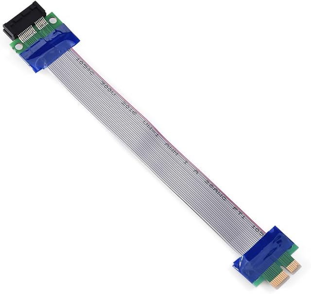 Vbestlife Powered Riser Cable, PCI-E Professional 1X 4X 8X 16X Male to Female VGA Graphics Card Flexible Riser Extension Ribbon Cable(PCI-E 1X to 1X)