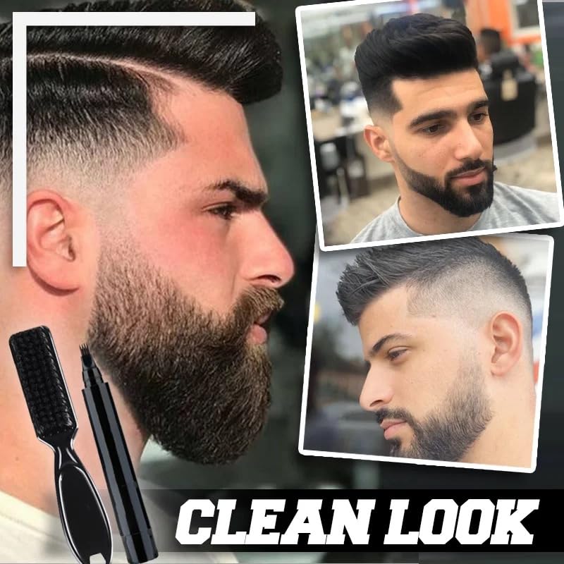 Miniatura 4 de Bolígrafo de barba para hombre, resistente al agua, cepillo para barba y barba, cobertura de larga duración, acabado natural, forma de reparación de
