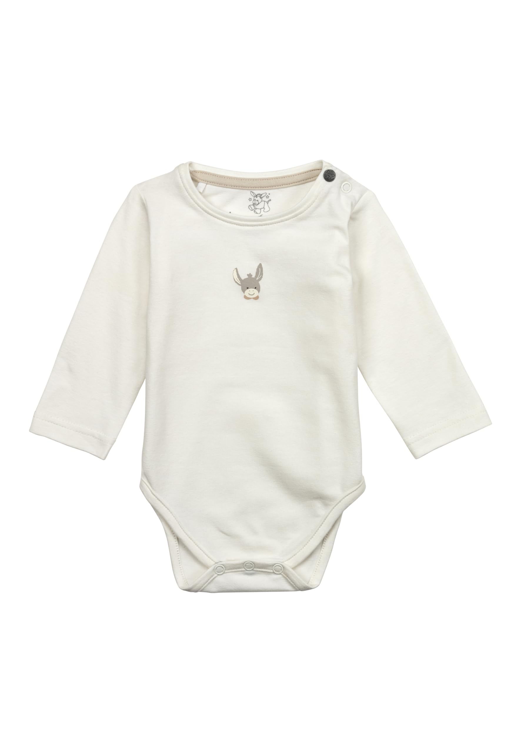 Sterntaler Body Emmi - Unisex Body aus Baumwoll Jersey - Langarm Baby Body mit Esel Emmi Front Print - Baby Strampler mit Druckknöpfen im Schritt und Schulter