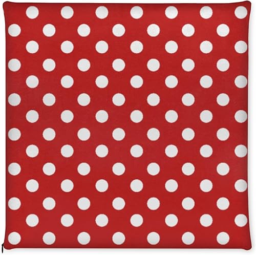 Miniatura 5 de Bardic Cojín para silla, 1 unidad, de espuma viscoelástica de lunares rojos y blancos, almohadillas cuadradas extraíbles para sillas de cocina,