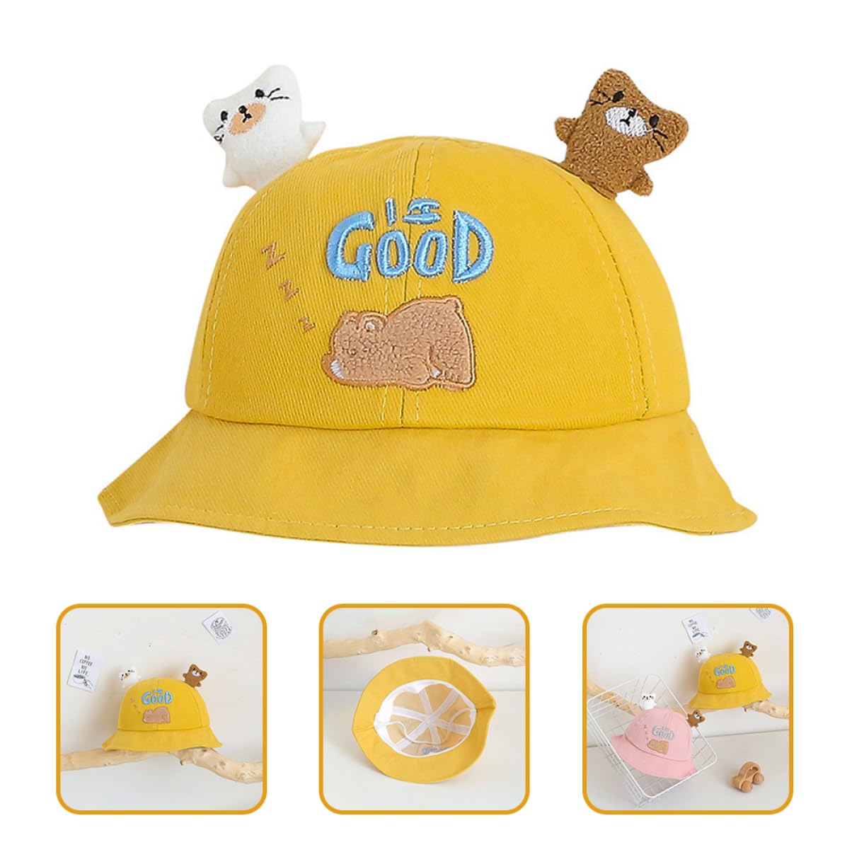 SHERCHPRY Cappello da per Cappello da Sole per Ragazze Cappelli da Bambina Cappelli per Ragazzi Cappello per Cappello da Ragazzo Cotone Yellow