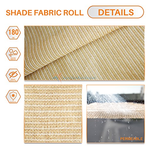 TANG Sunshades Depot 8'x50' Shade Cloth 180 GSM HDPE Beige Fabric Roll Up to 95% Blockage U*V Mesh Net for Outdoor Backyard Garden Plant Barn Greenhouse