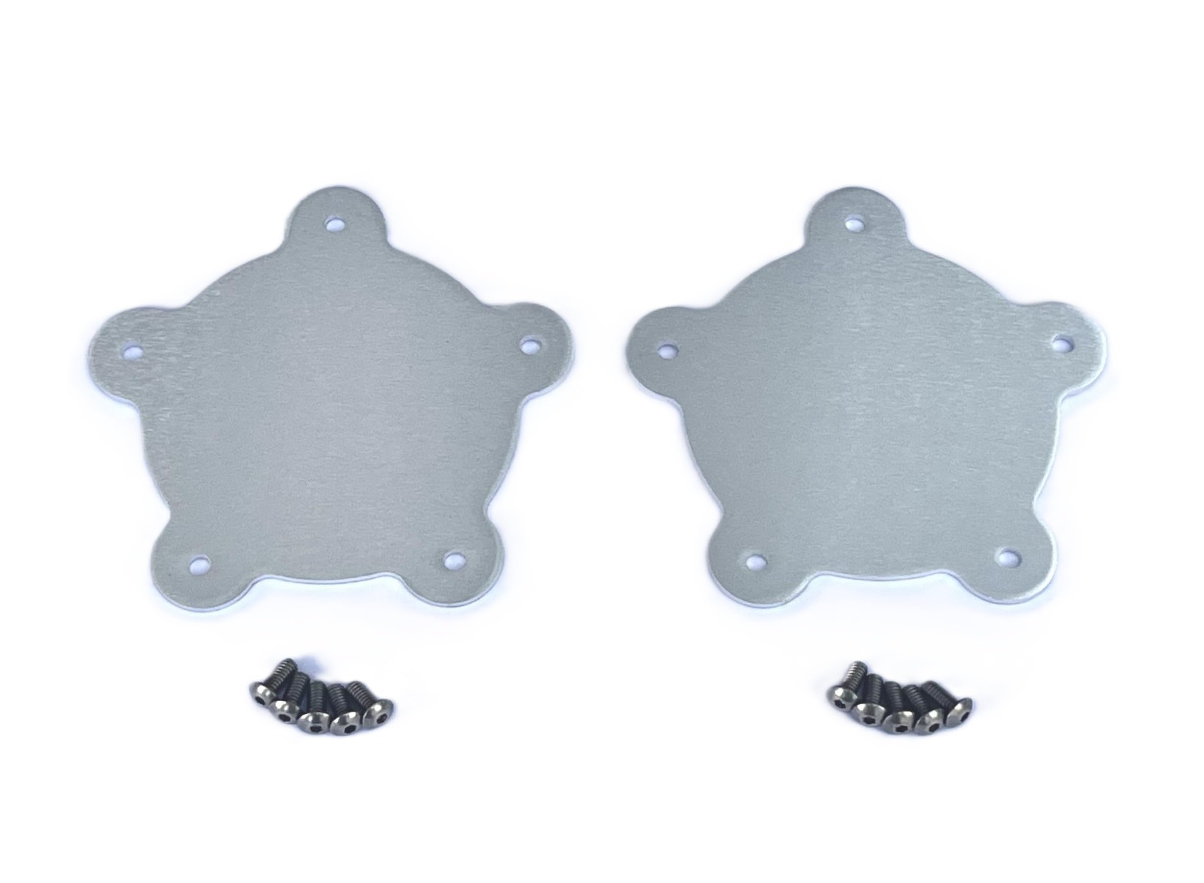 Flat Center Caps for Old Style Torq Thrust Wheels, Natural Aluminum, 2-1/8" Spacing, 1-Pair, Low Profile, American Racing PRE-1980, US Mags, E-T