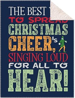 Elf The Movie Holiday Christmas Bedding Soft Plush Sherpa Blanket Throw, 46 in x 60 in, (Officially Licensed Product) by Franco