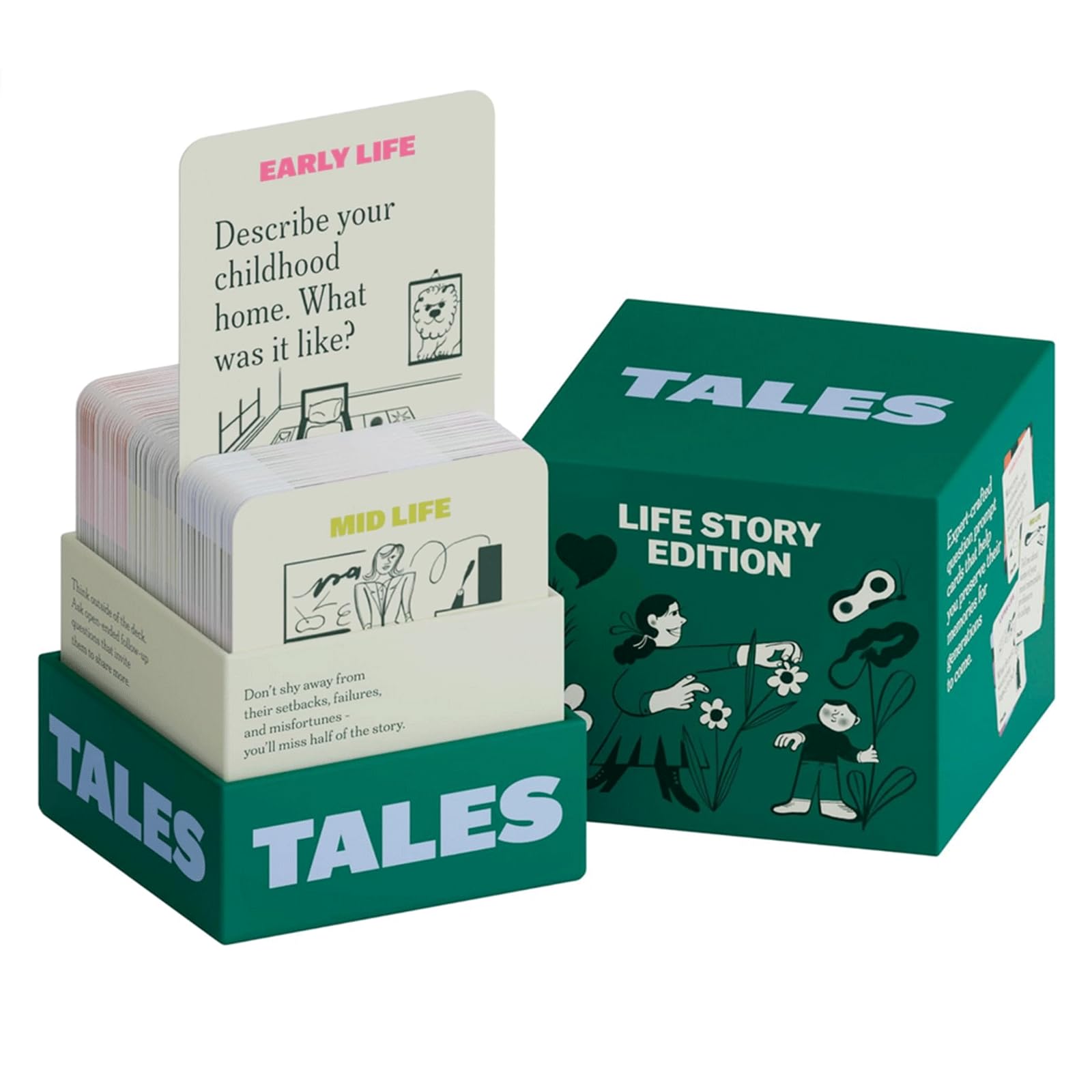 rflaueo Life Story Interview Card for All Ages 24+ (U358-1), Green, 20 cm x 30 cm