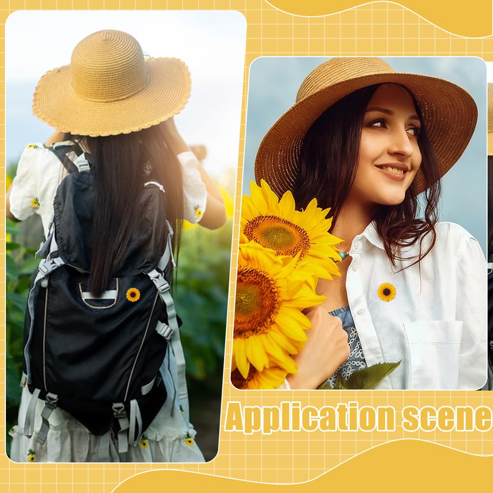 UNICRAFTALE Spilla Di Girasole Con Resina Fiore Spilla Confezione Grande Per Abbigliamento Camicie Cardigan Cappelli Borse Peluche