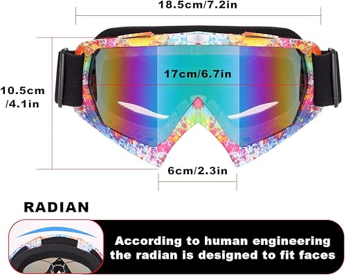 Miniatura 2 de Gafas de esquí, paquete de 2 gafas de motocicleta, gafas de snowboard para hombres y mujeres, protección UV antirreflejos