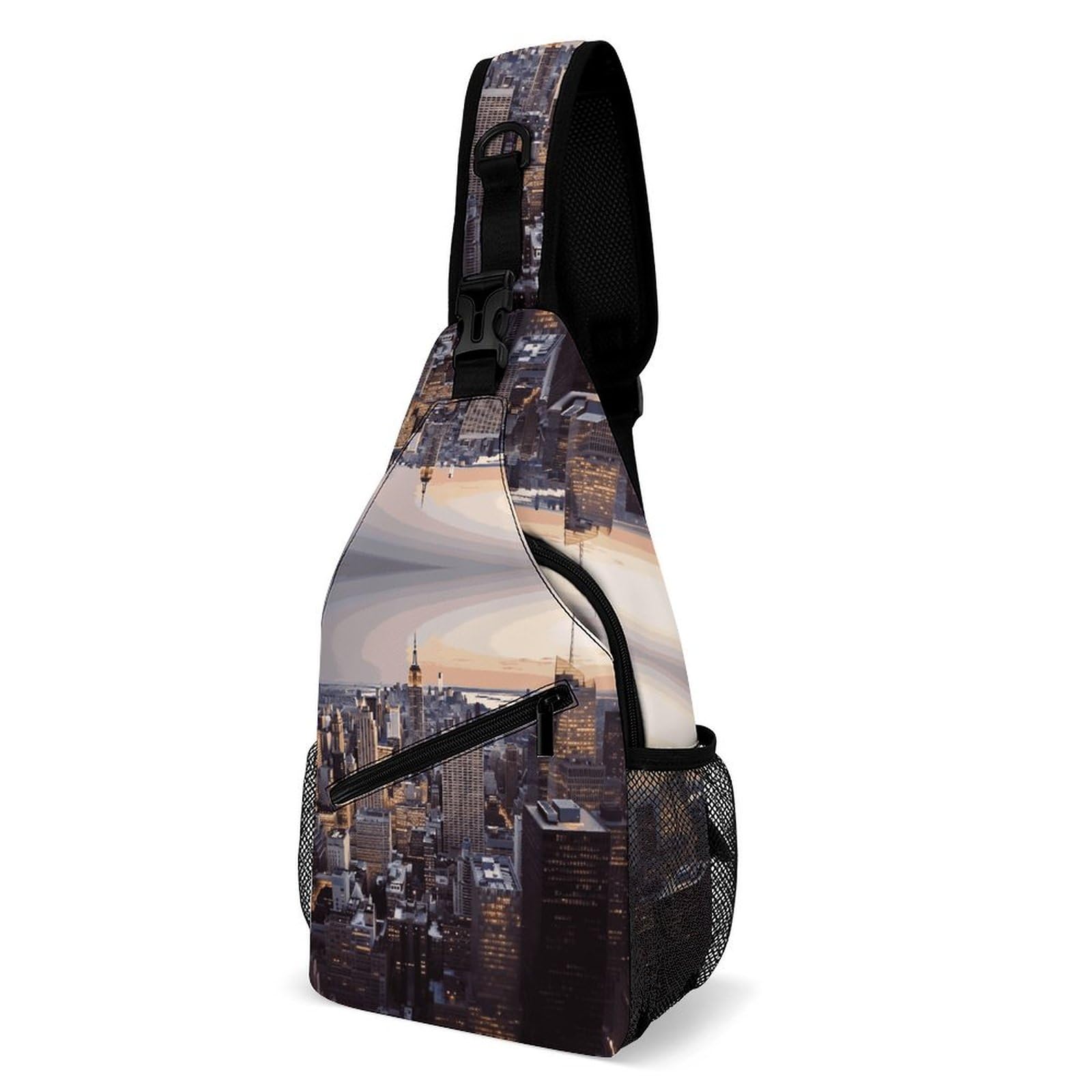 QWNMD Cross Body Bags New York City Printed Sling Bags Chest Pack Travel Chest Bag Cross Body Shoulder for Men Women