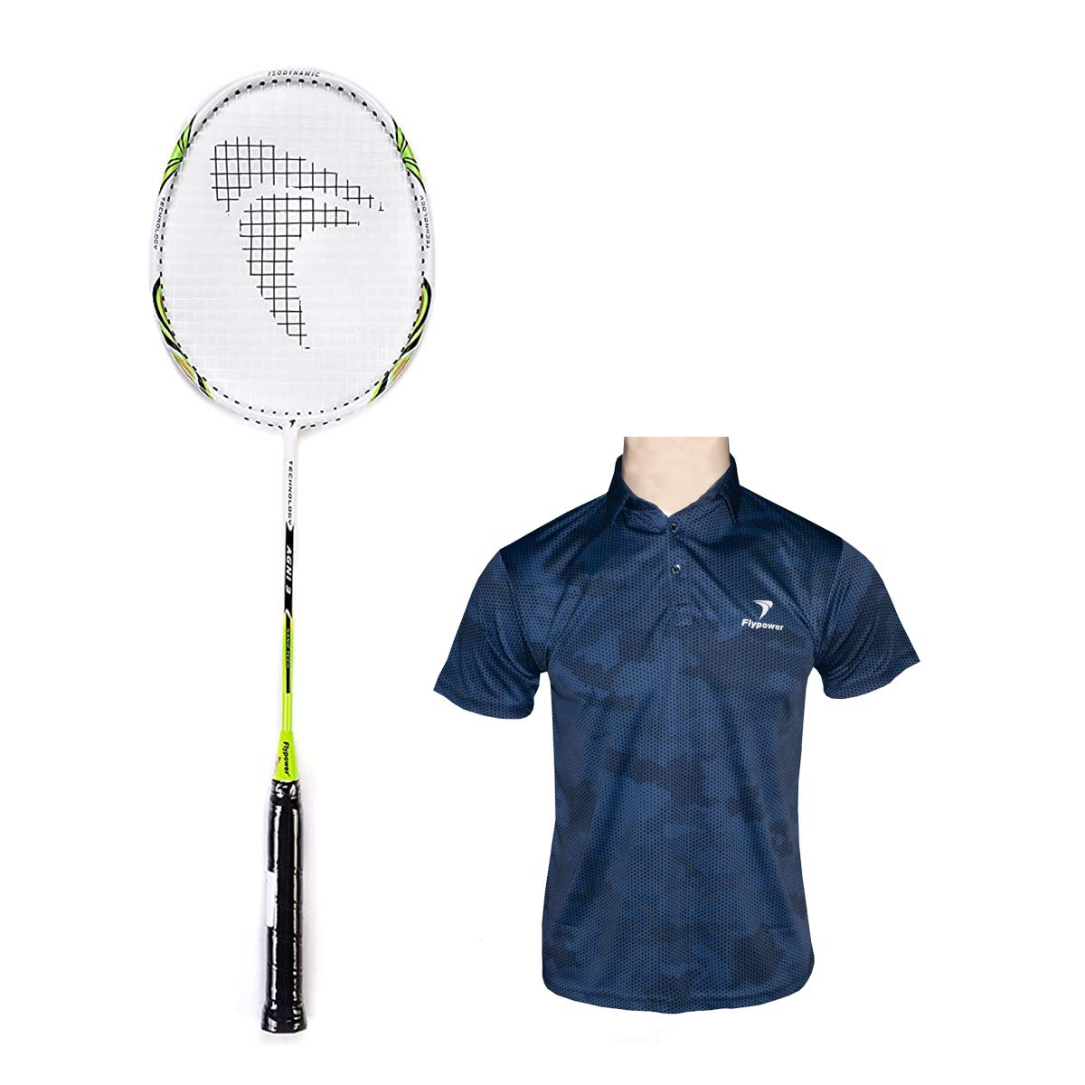 FLYPOWER Badminton Racket Agni 3 with T-Shirt Nias Blue Size S-picture-28