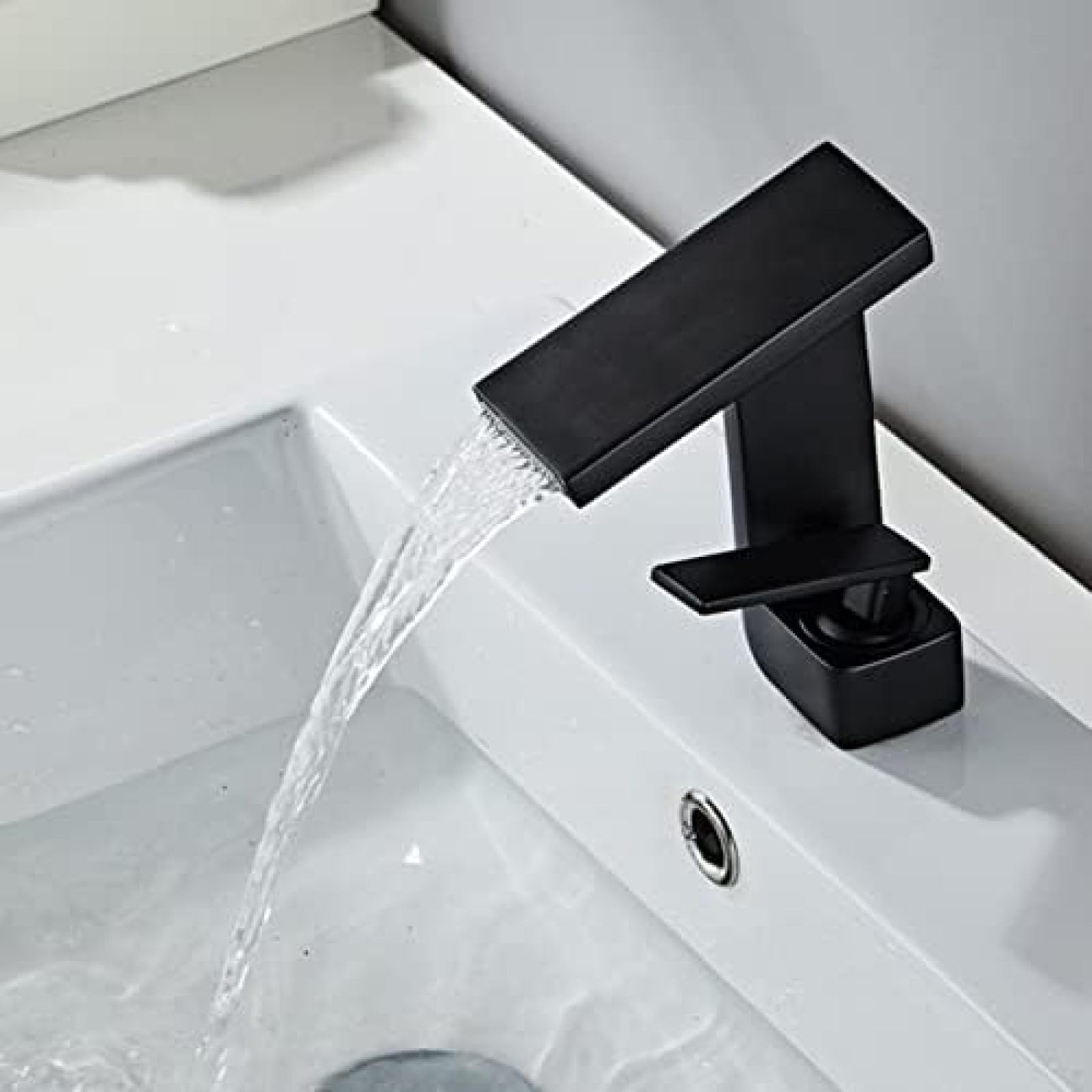 New Black Basin Faucets Bathroom Taps Single Lever Hot And Cold Brass - View #3