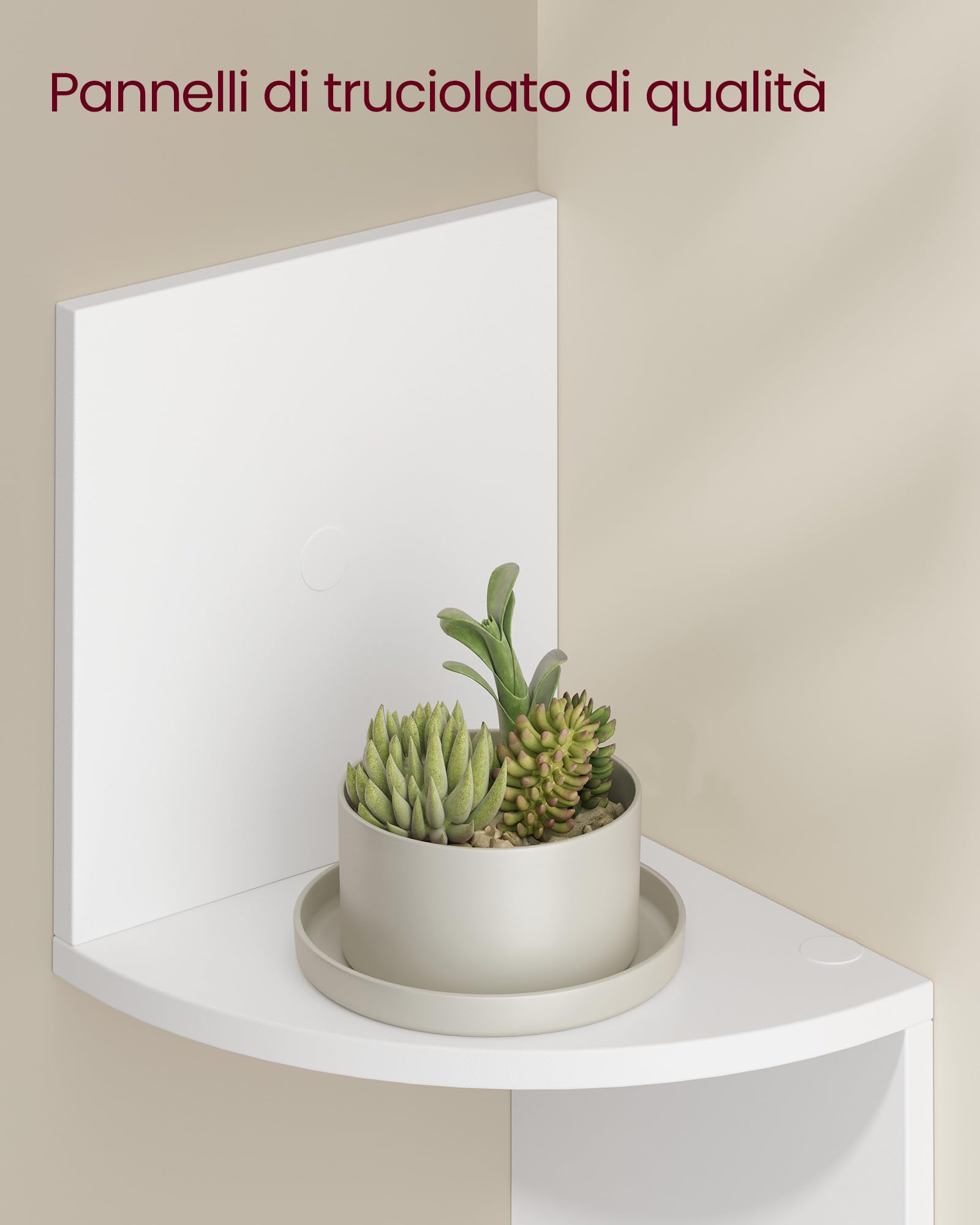 VASAGLE CUSTOS Collezione - Mensola Angolare, Set da 2, Mensola da Parete a 4 Livelli, Libreria con Design a Zigzag, Bianco Nuvola LBC704WB01