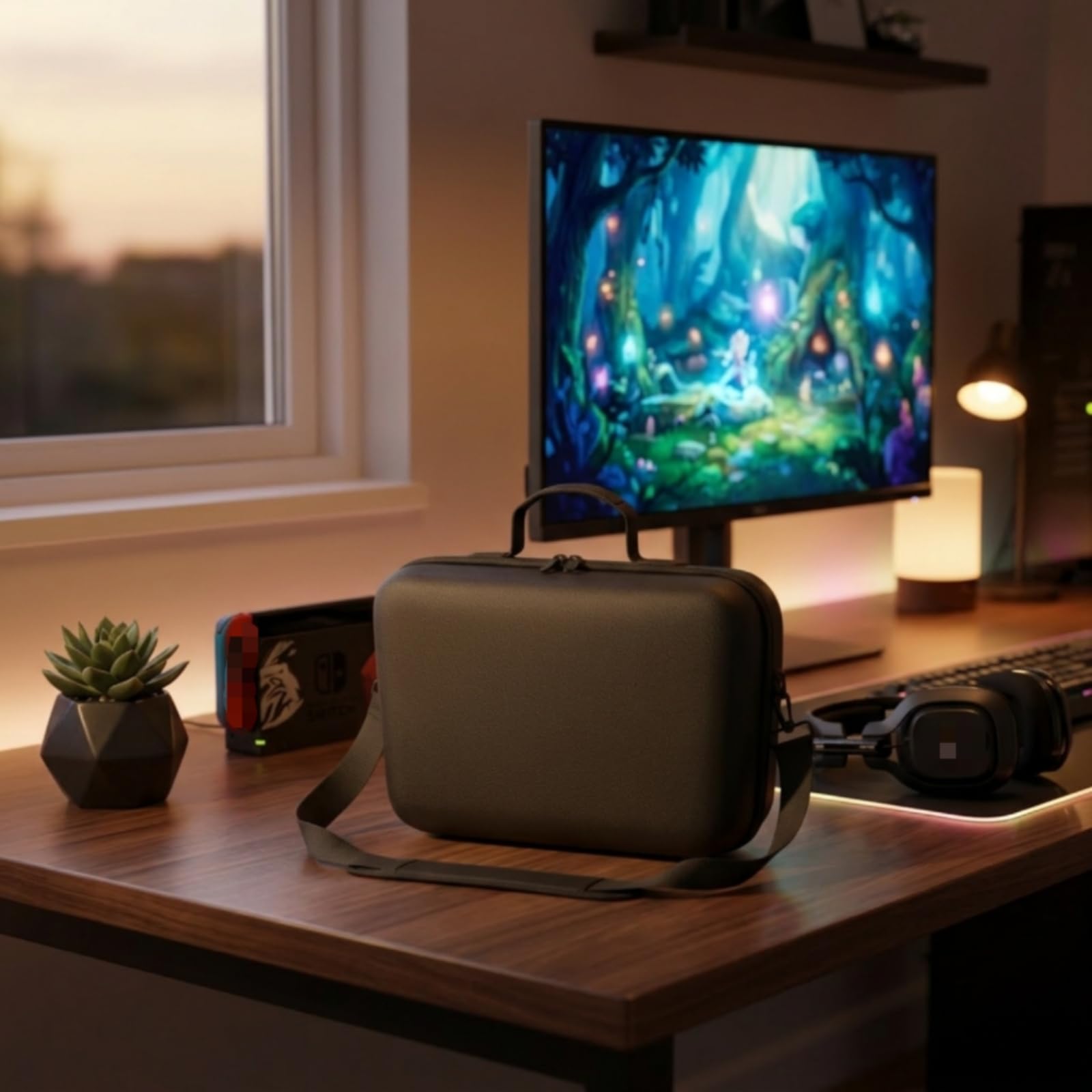 Custodia per Console Switch 2 Astuccio Rigido Valigetta da Trasporto Borsa Protettiva con Interno Modellato EVA con Manico E Tracolla Adatta a Spostamenti Viaggi Casa