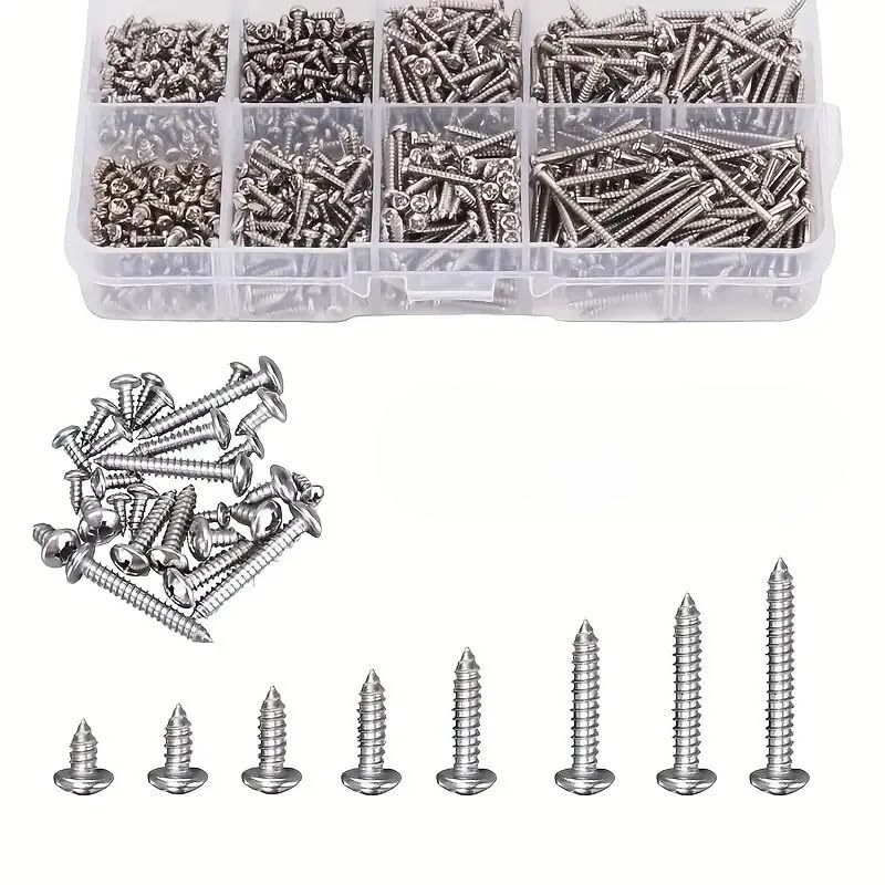 Set de Tornillos Autorroscantes M2 Flat Head 800pcs miniatura 1