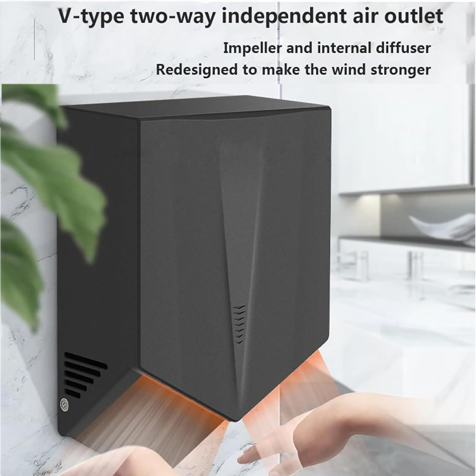 Asciugamani Asciugamani Elettrico 1500W,Asciugamani A Parete con Sensore,Asciugatura Rapida 5-8 S,Bassa Rumorosità,per Bagni, Ufficio E Locali Pubblici(Silver)