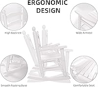 Vista 5 de Mecedora de madera para niños pequeños, cómoda mecedora reclinable para edades de 3 a 6 años, silla de bebé para interiores y exteriores, sala