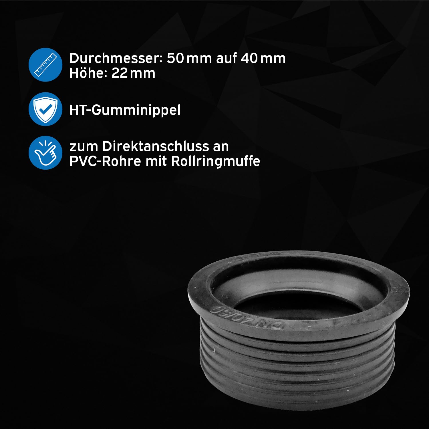 kör4u Komplettset Ausgussbecken weiß 50cm, aus robustem Stahl, inkl. Abflussstopfen, Kunststoff Siphon weiß 1 1/2 Zoll x 40mm, Gumminippel DN 40/50