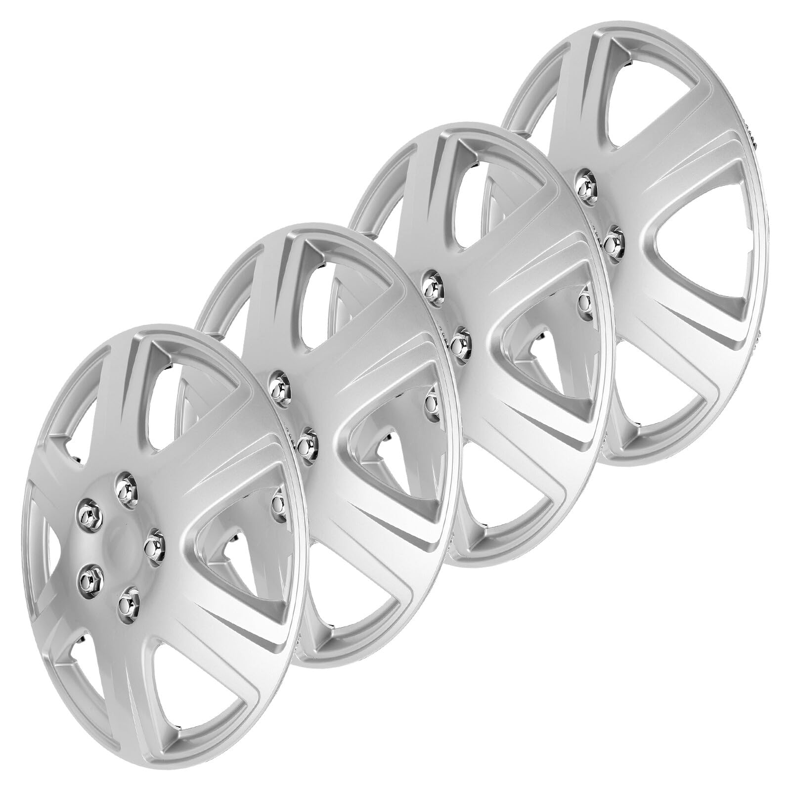 Cabilock 4 Pièces Enjoliveurs de Roues Automobiles 15 Pouces Enjoliveurs Universels pour Protection de Jante de Voiture, Remplacement D'enjoliveur, Accessoires Extérieurs de Style