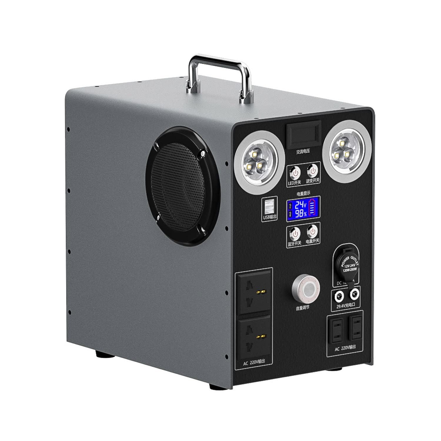 Estación de energía portátil de 1000 W y 1087 Wh, generador con batería, linterna LED y múltiples salidas de CA/USB/USB C/12 V CC, ideal para el hogar y actividades al aire libre (220 V/1000 W ~ 108