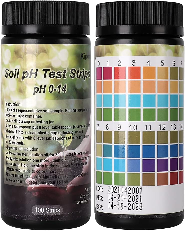 Soil pH Test Strips Kit, 100 Tests Soil pH Test kit for