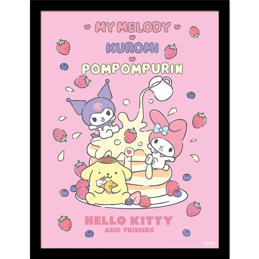 Pyramid International Hello Kitty Friends 30 x 40 cm Framed Collector Print, Officially Licensed Sanrio Character Artwork, One Size