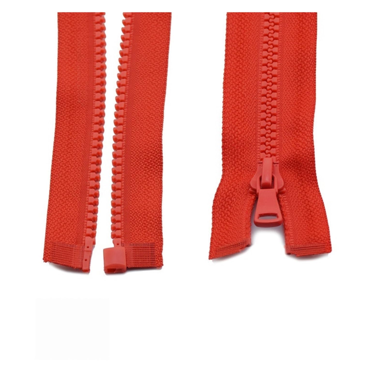 Zip 3 pcs 5# 30/40/55/60/70/80/90 cm Resin Zipper Open-End Auto Lock Plastic Zippers for Sewing Clothing Bag Clothes (Color : Red, Size : 55CM_5#)