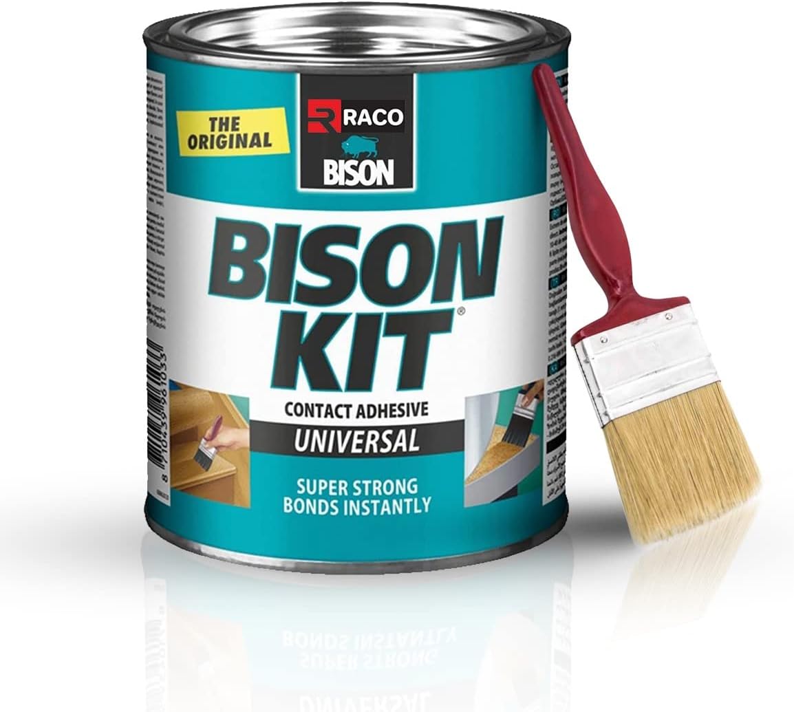 Bison Kit Universal Contact Adhesive Glue, Super Strong, Liquid, 650ml with 2 1/2 Inch Brush