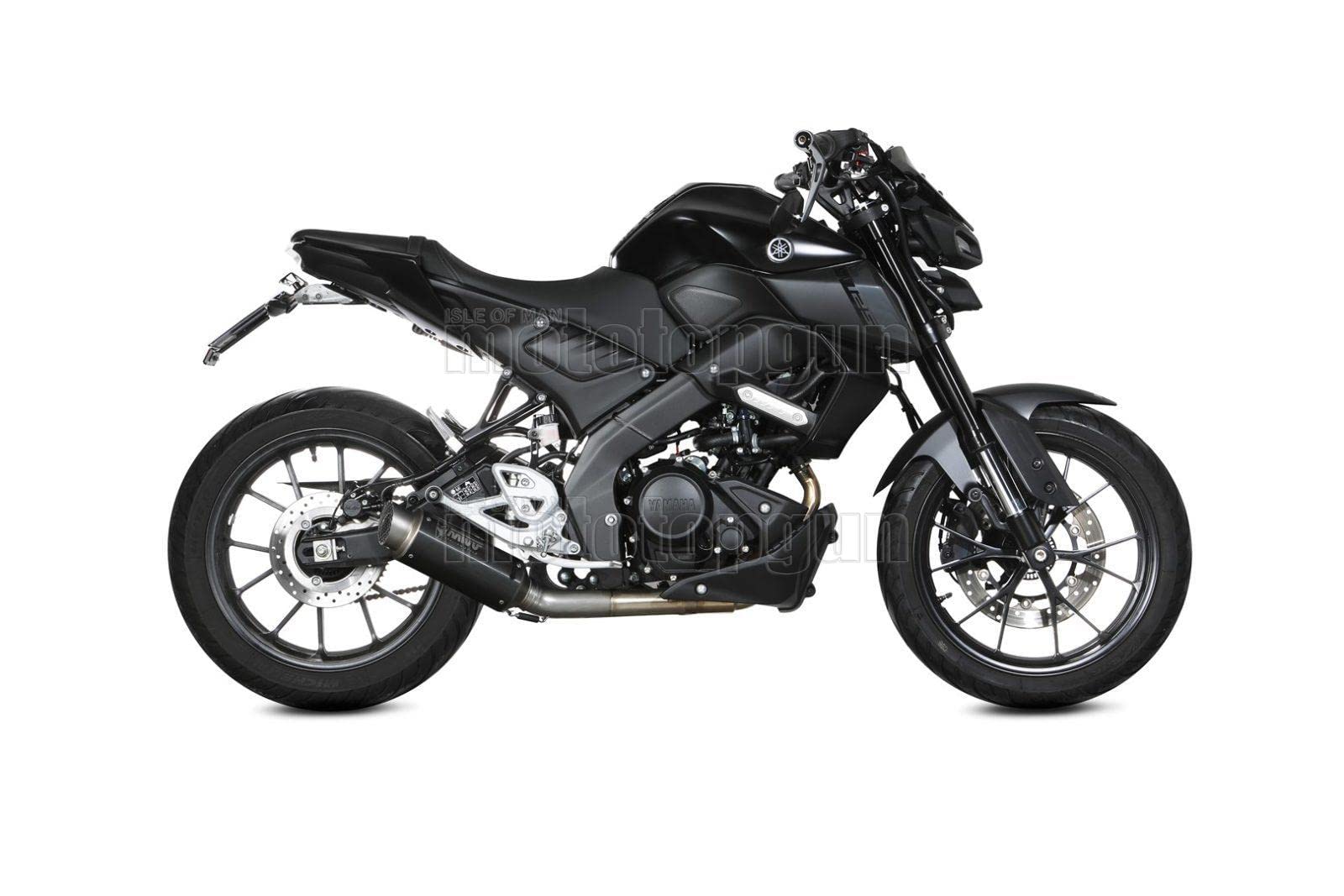 mivv tubo de escape completo homologado nocat gp-pro acero negro compatible con yamaha mt125 mt-125 2020 2021 2022 mototopgun