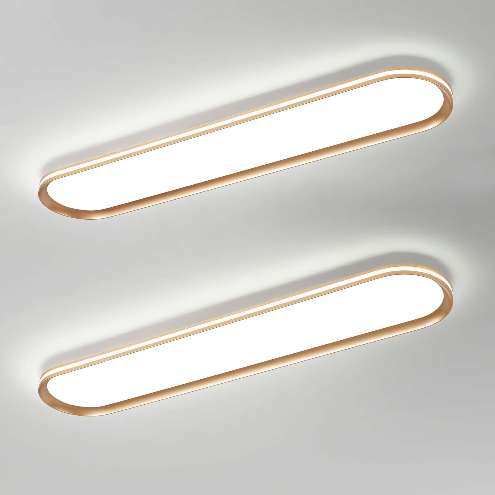 Photo 1 of ADISUN Modern LED Ceiling Light, 39.4in Linear, Dimmable, Gold (2 Pack)