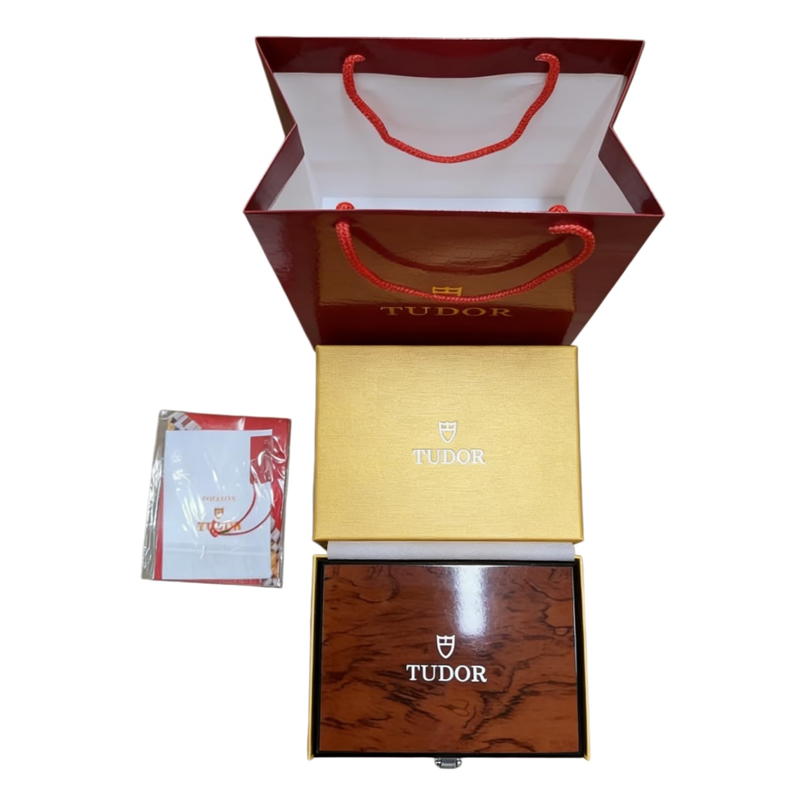Organizer Orologi Legno Alta Lucentezza Vetrina Espositrice Orologio Singolo Borsa Rossa Scatola per Tudor Style