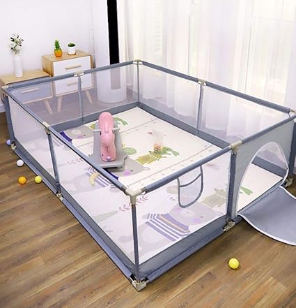 Amazon 2021新品 ベビーサークル メッシュ 赤ちゃん ソフトベビーサークル ィーグッズ 洗える ファスナー 扉 取り付け簡単 軽さ プレゼント 180cm 200cm ベビーサークル プレイヤード ベビー マタニティ 通販