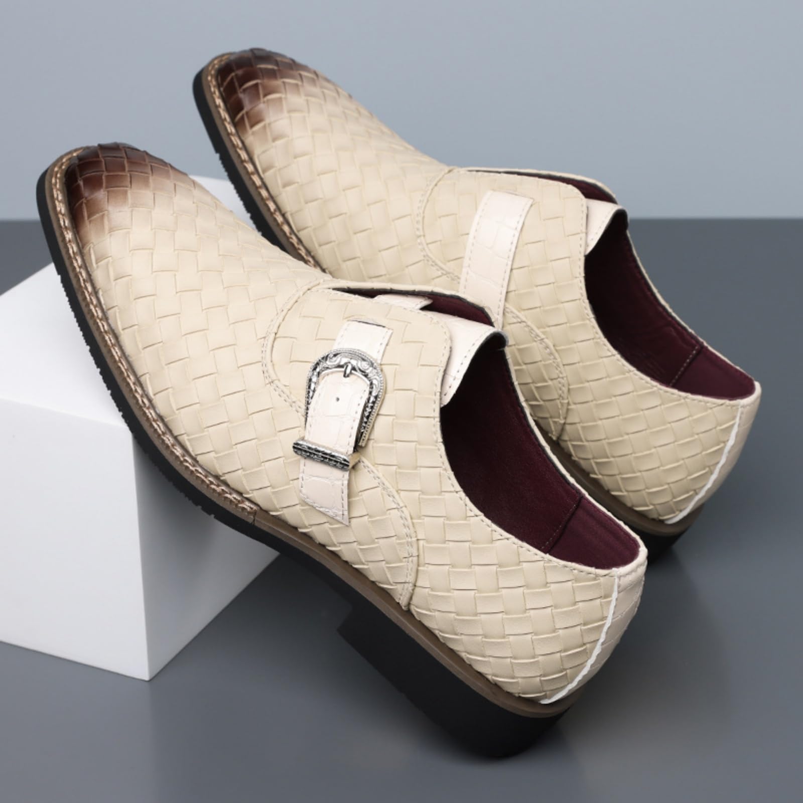 Hixingo Zapatos de Vestir Hombre Piel