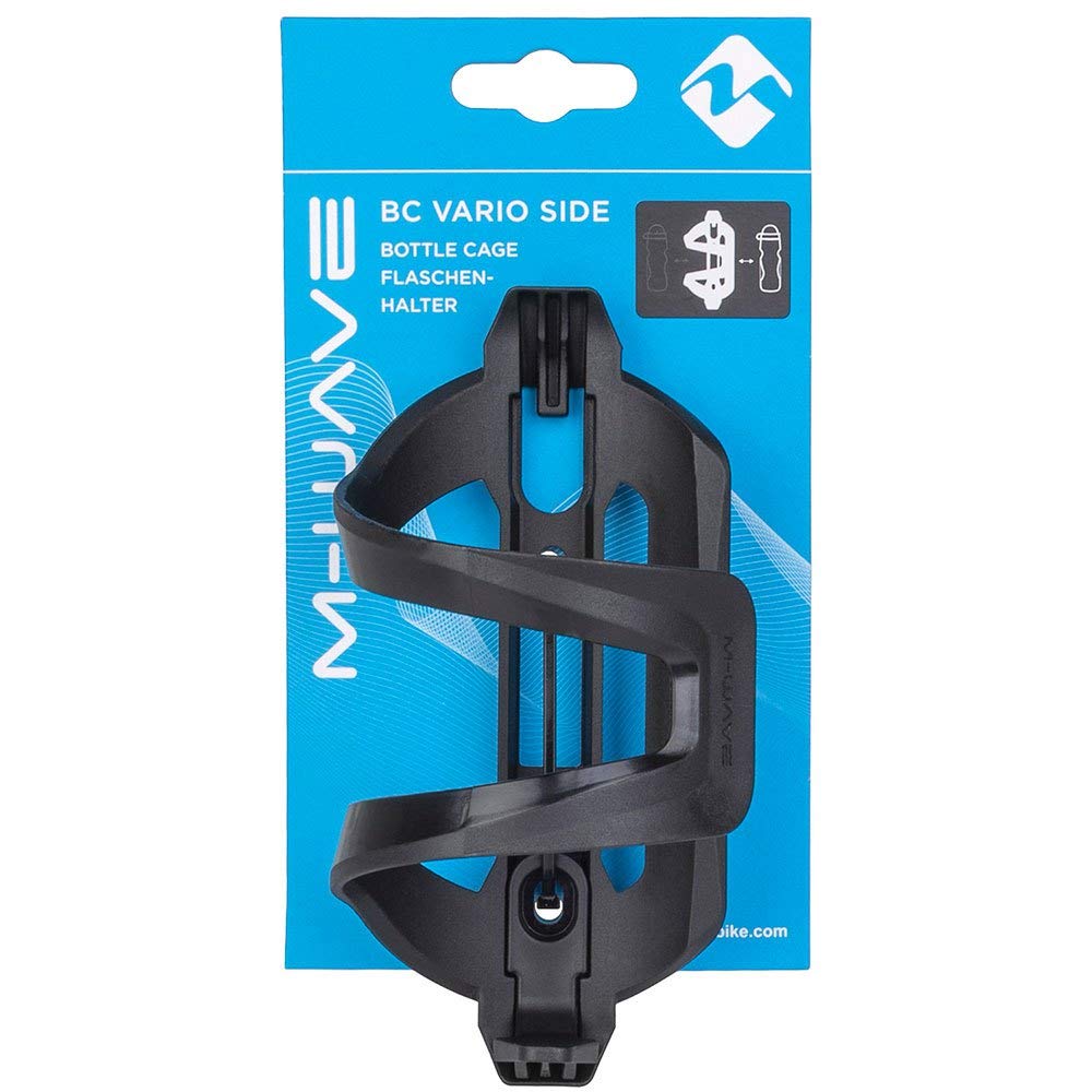 Bottlecage M-Wave BC Vario Side, Plastic, Usuable Laterally Left And Right, Mattblack, On Card