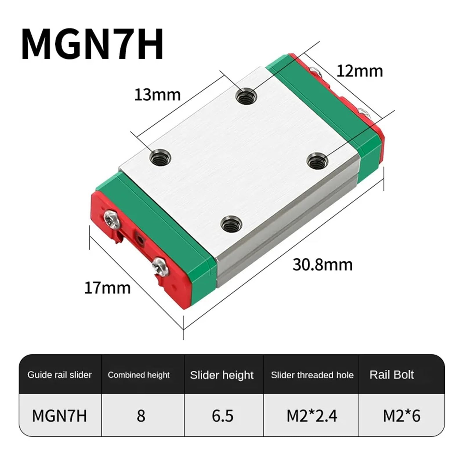 Drukarka 3D MGN7 MGN9 MGN12 MGN15 50 100-1000 mm miniaturowa prowadnica liniowa 1 szt. MGN prowadnica liniowa +1 szt. MGN H/C wózek do CNC (MGN7 C, tylko 1 szt. bloku)