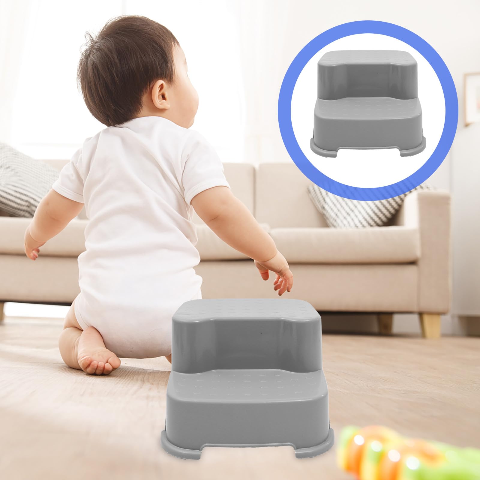 LIOOBO Tritthocker aus Robustem PP rutschfest Doppellagig Multifunktionaler Badezimmer und Sitzhocker für Kleinkinder Fußbank für Küche Bad und Schlafzimmer