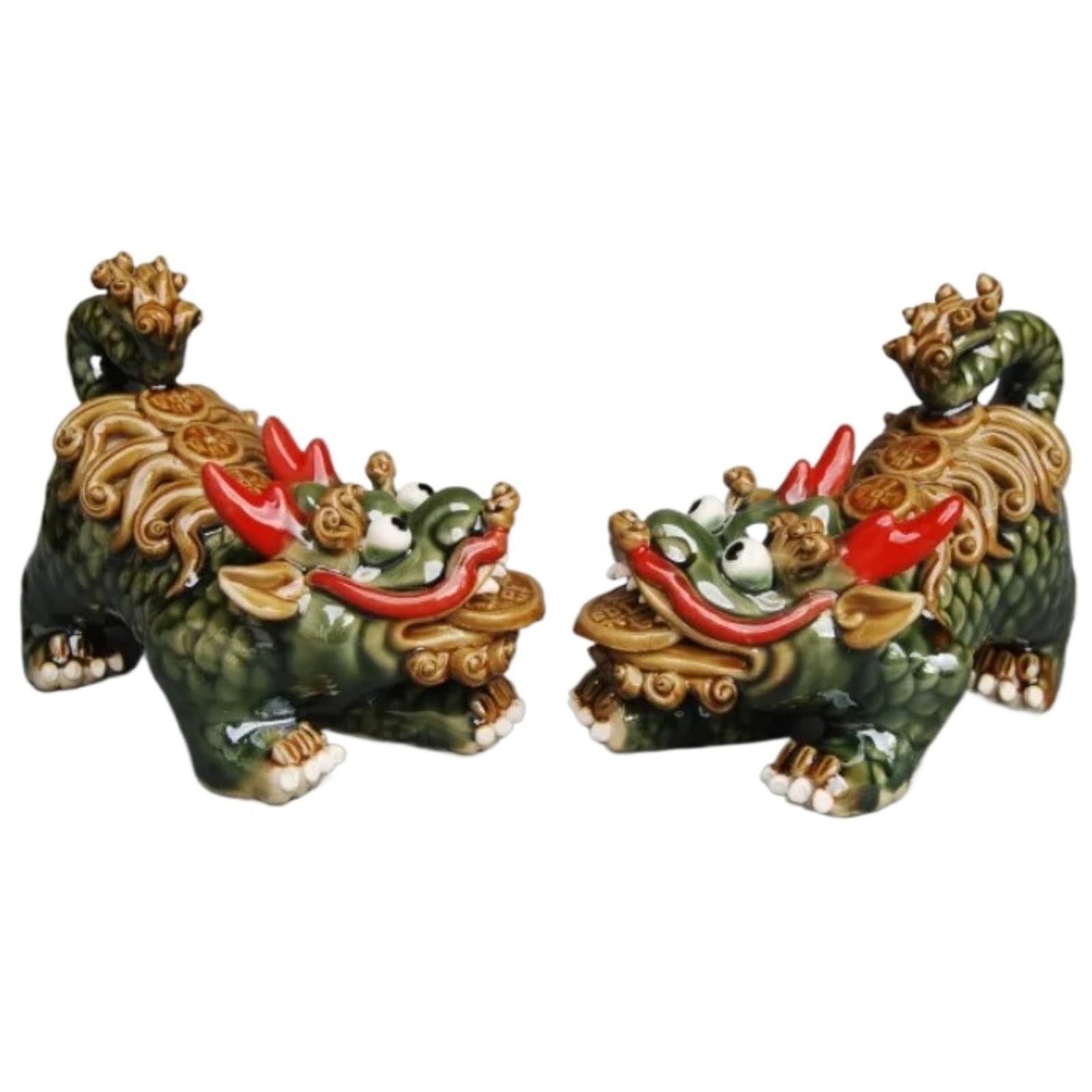 Aottsd Ingot Treasure Pot Statue Wood Office Wealth Gathering Feng Shui Decor 19Cm