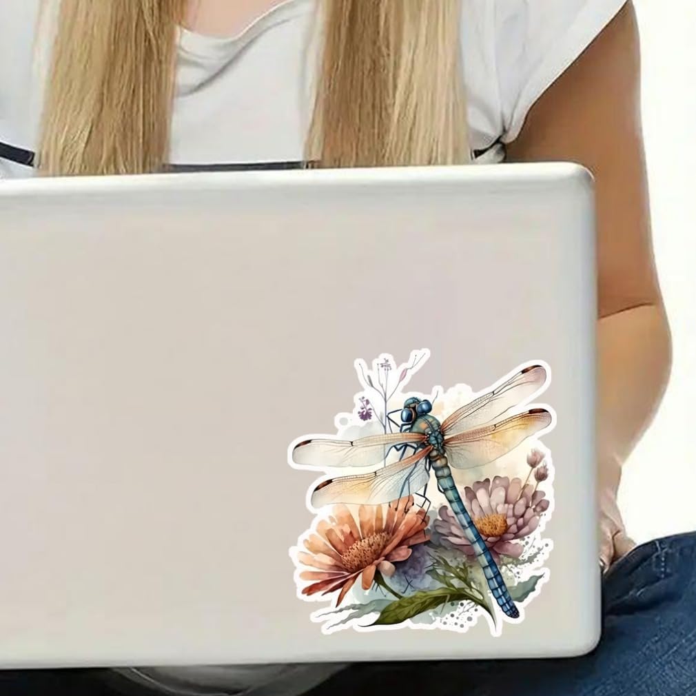 2PC Dragonfly 3D-Effect PVC Vinyl Sticker, 4.72"x5.12" Self-Adhesive Waterproof Decal for Car, Laptop, Truck, Motorcycle, Scratch Cover, Home Door Decor |BZ69 - Image 8