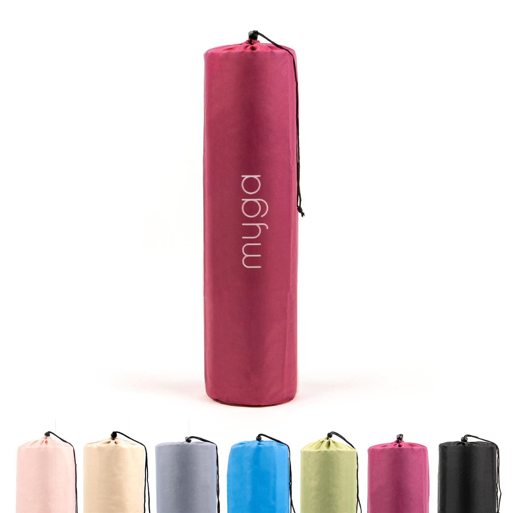 Myga Yoga Mat Bag - Compact Carry Bag for Yoga, Pilates, Fitness & Exercise Mat with Adjustable Strap for Women & Men - Lightweight Waterproof Travel Bag for Home Gym and Studio - Raspberry — image 1