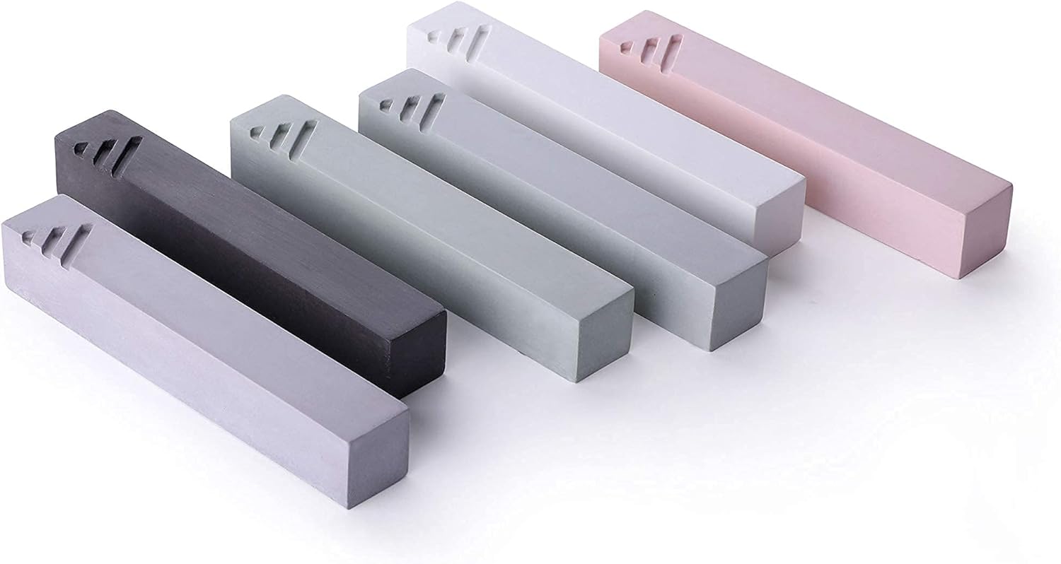 Modern Jewish Mezuzah Case Handmade–Cement Minimalist Design with Subtle Shin-Color Choice-Easy Peel and Stick Door Mount Mezuzah by Project Lev (Black)