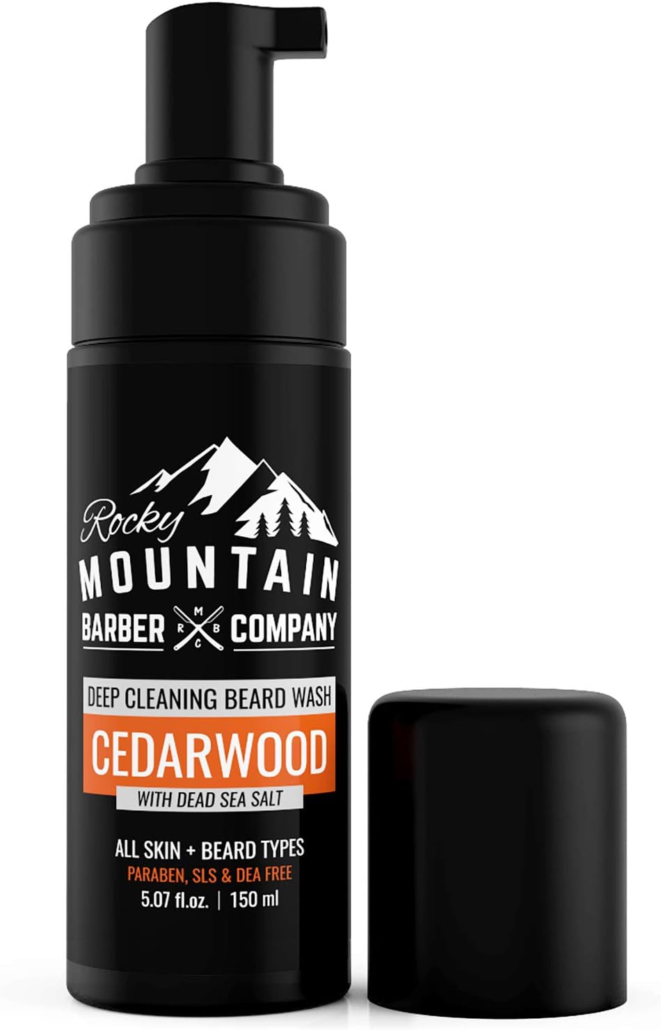 Foaming Cedarwood Beard Wash - With Cedarwood Essential Oil, Vitamin B5 & Dead Sea Salt – 5 oz