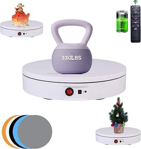 Miniatura 10 de JAYEGT Soporte de exhibición giratorio motorizado, tocadiscos eléctricos giratorios de 360 grados para exhibición de productos, espectáculo de