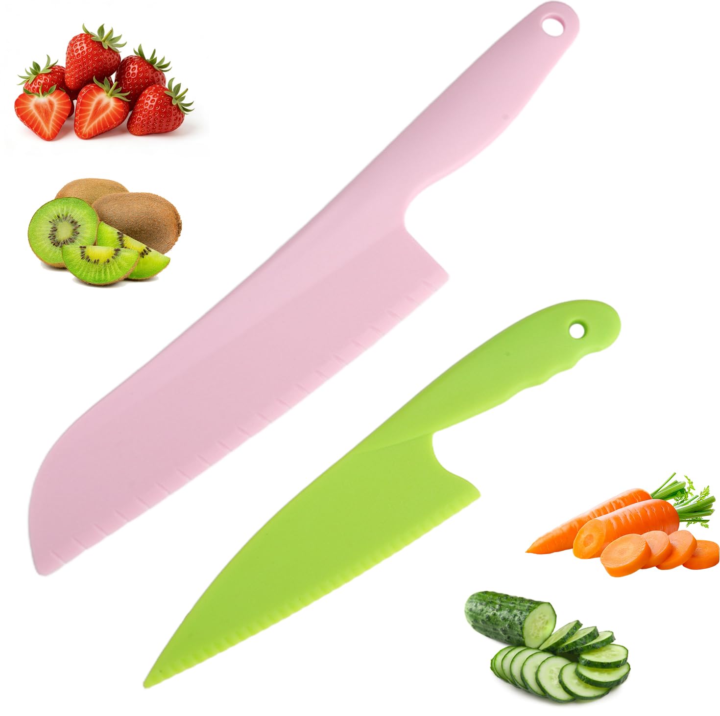 Couteau à Gâteau & Lève Gâteau en Plastique – Sécurisé pour Moules Antiadhésifs, Set 2 Tailles