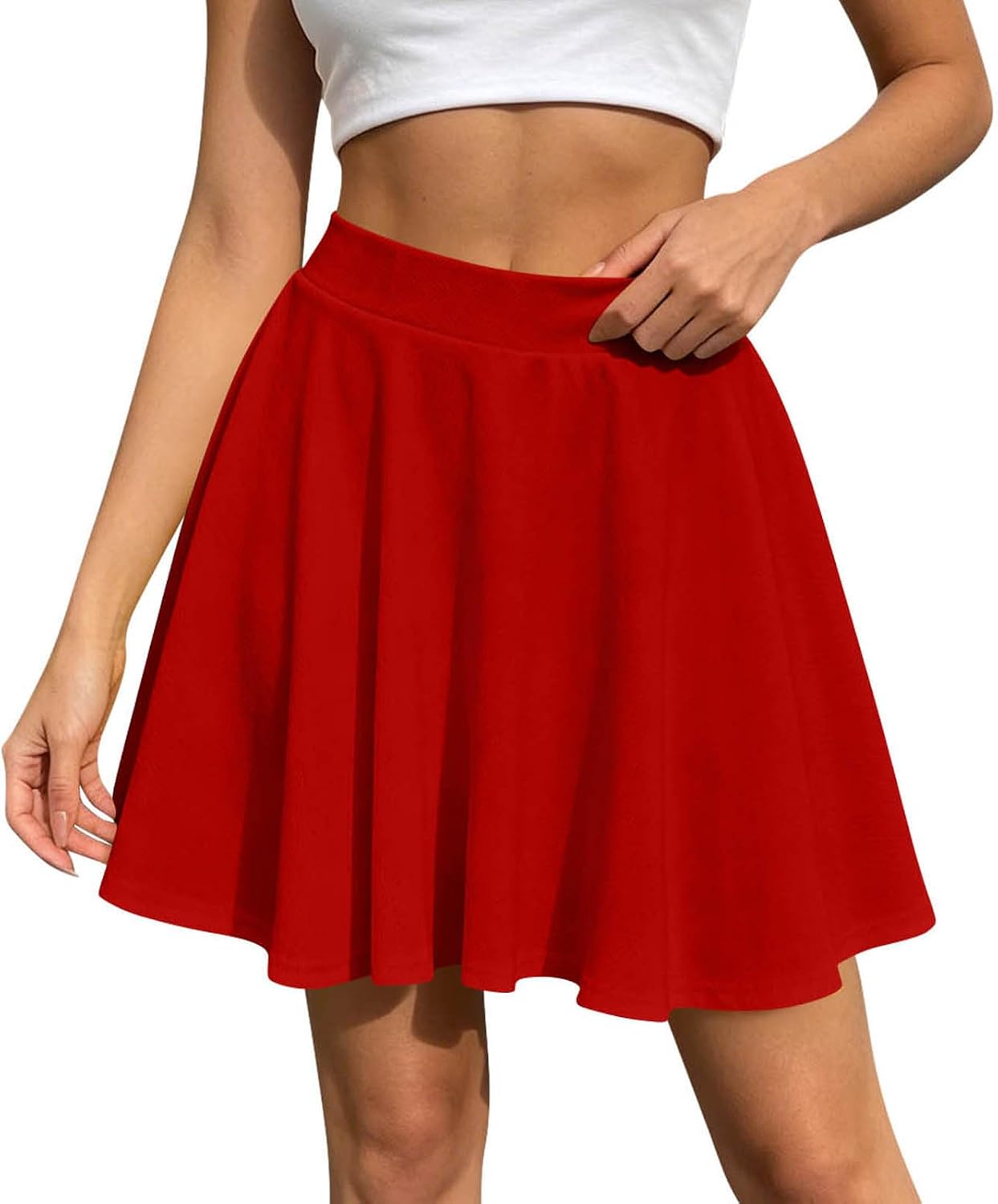 Women's Pleated Skirt High Waisted A Line Casual Mini Skirts
