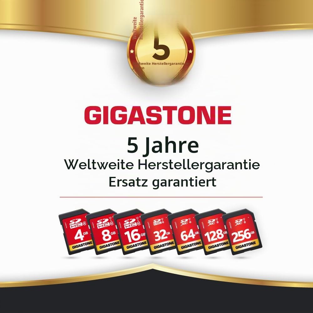 GIGASTONE 32GB SDHC Speicherkarte 5er-Pack, UHS-I U1 Klasse 10, bis zu 80 MB/s für Digitalkameras Canon Sony Nikon Olympus PC